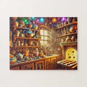 Grandma's Magical Kitchen Vintage Whimsical Bakery Jigsaw Puzzle