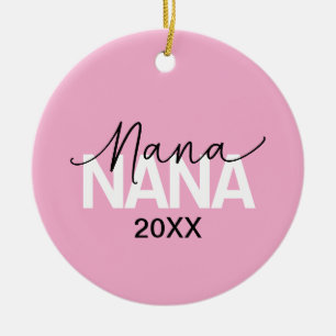 Grandma's "NANA" Modern Typography Design Ceramic Ornament