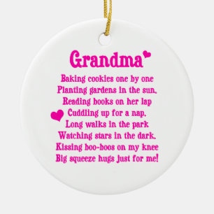 Grandma's Poem Ceramic Ornament
