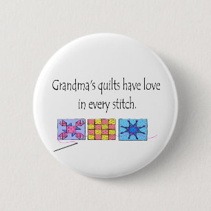Grandma's Quilts T-shirts and Gifts. 6 Cm Round Badge
