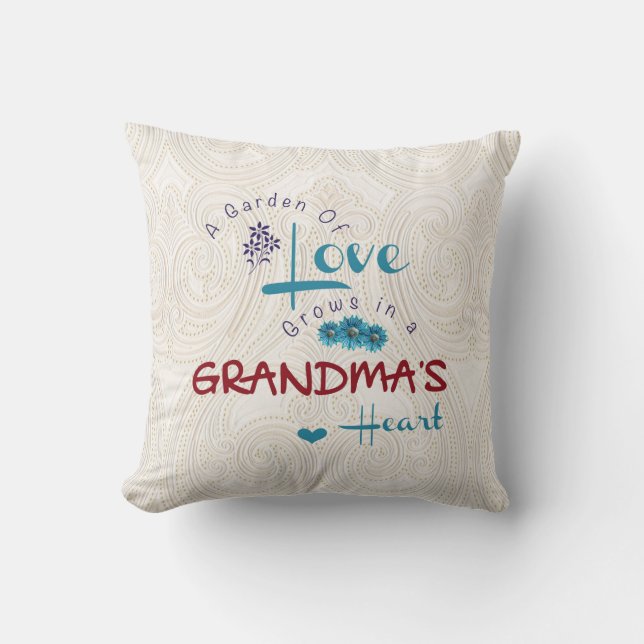 Grandma's Quote Throw Pillow (Front)