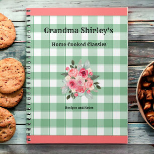 Grandma's Recipes Country Gingham Farmhouse Notebook