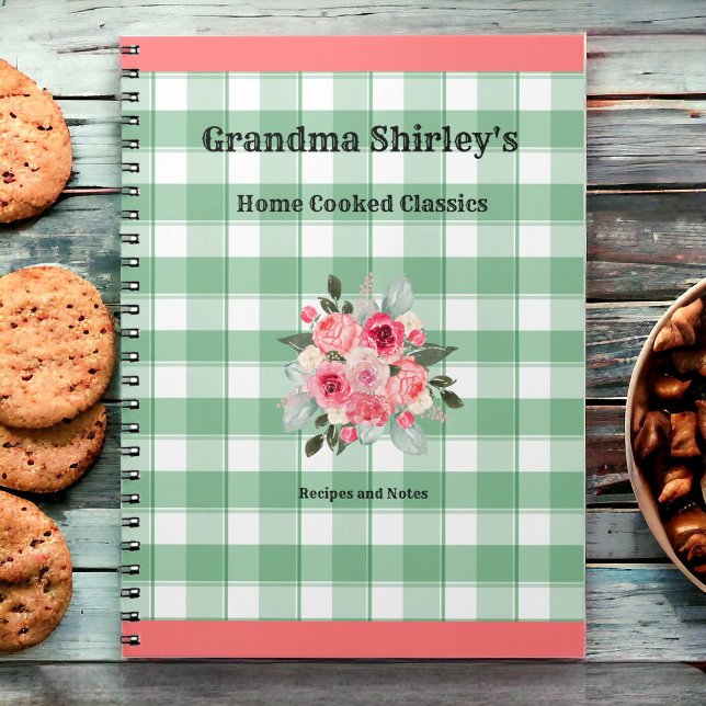 Grandma's Recipes Country Gingham Farmhouse Notebook (Keep treasured family recipes in a personalized journal.)