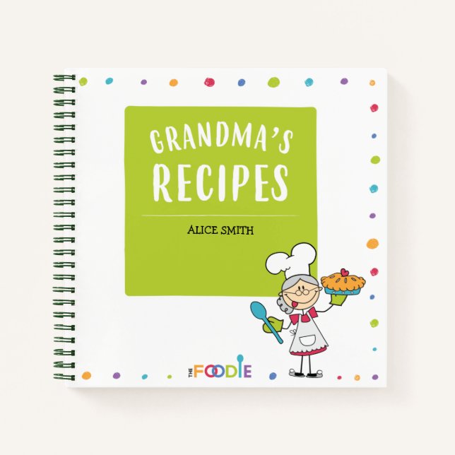 GRANDMA'S RECIPES Personalised Blank Cookbook  No Notebook (Front)