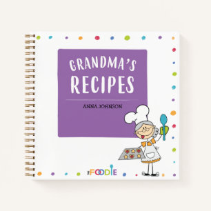  GRANDMA'S RECIPES Personalised Blank Cookbook  No Notebook