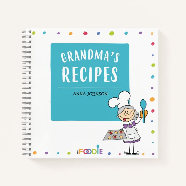  GRANDMA'S RECIPES Personalised Blank Cookbook  Notebook (Front)