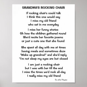 GRANDMA'S ROCKING CHAIR POEM POSTER
