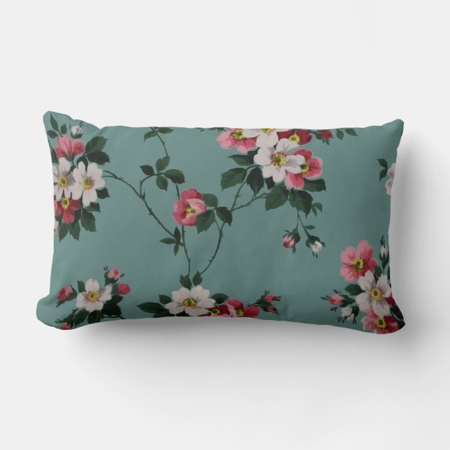 Grandma's Roses, Too Lumbar Cushion (Front)