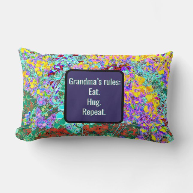 Grandma's Rules Lumbar Pillow (Front)