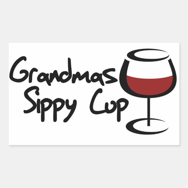 Grandmas sippy cup rectangular sticker (Front)