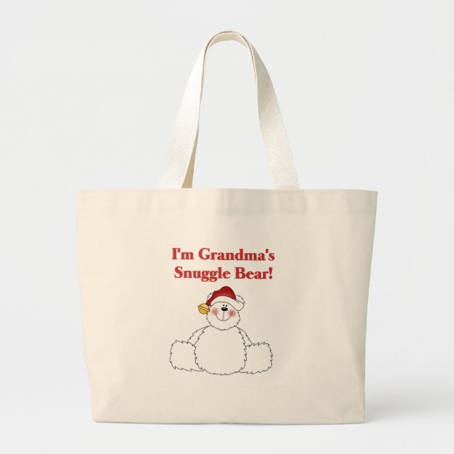Grandma's Snuggle Bear Large Tote Bag (Front)