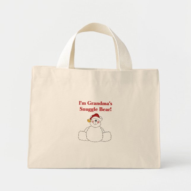 Grandma's Snuggle Bear Tshirts and Gifts Mini Tote Bag (Front)