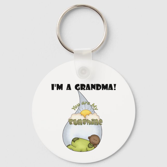Grandma's Sunshine-African American Boy Key Ring (Front)