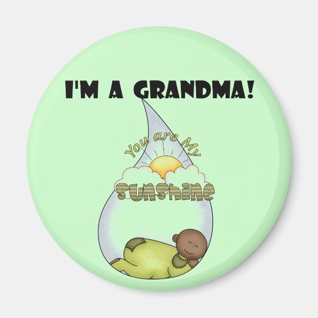 Grandma's Sunshine-African American Boy Magnet (Front)