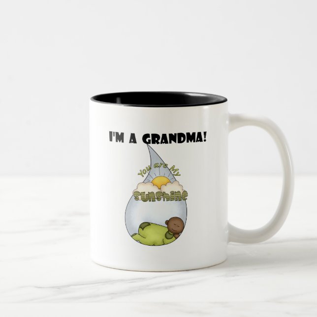 Grandma's Sunshine-African American Boy Two-Tone Coffee Mug (Right)