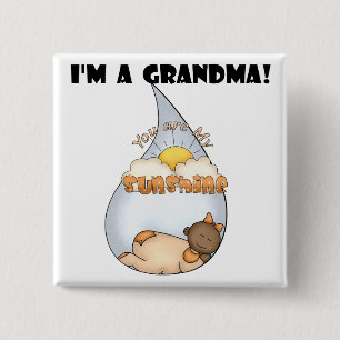 Grandma's Sunshine-African American Girl 15 Cm Square Badge