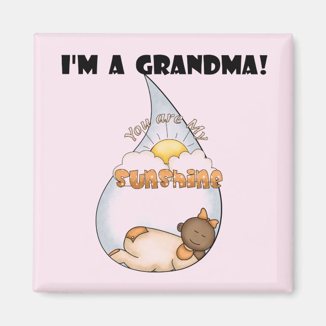 Grandma's Sunshine-African American Girl Magnet (Front)