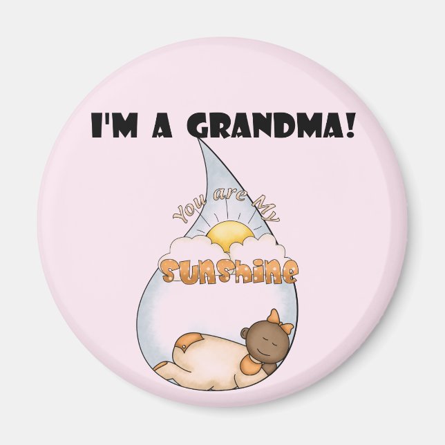 Grandma's Sunshine-African American Girl Magnet (Front)