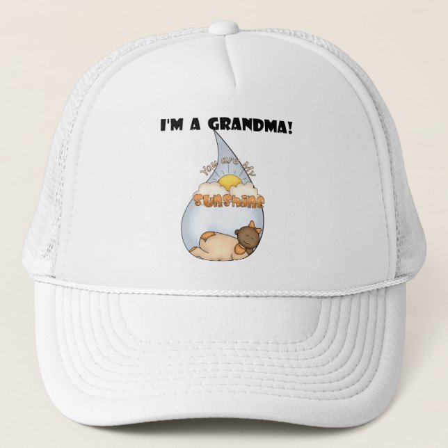 Grandma's Sunshine-African American Girl Trucker Hat (Front)