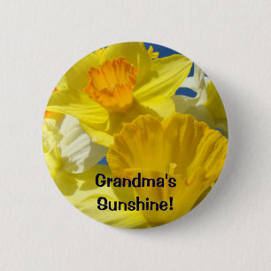 Grandma's Sunshine! buttons Yellow Daffodil Flower
