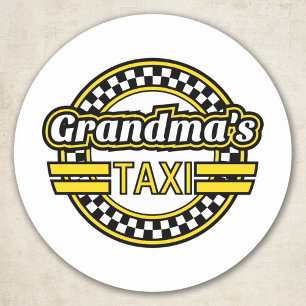 Grandma's Taxi Sign Classic Round Sticker