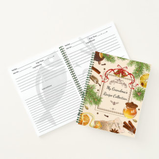 Grandma's Timeless Christmas Recipes Cookbook Notebook