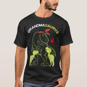 Grandmasaurus Grandma 2 Kids Dinosaur Mother's Day T-Shirt