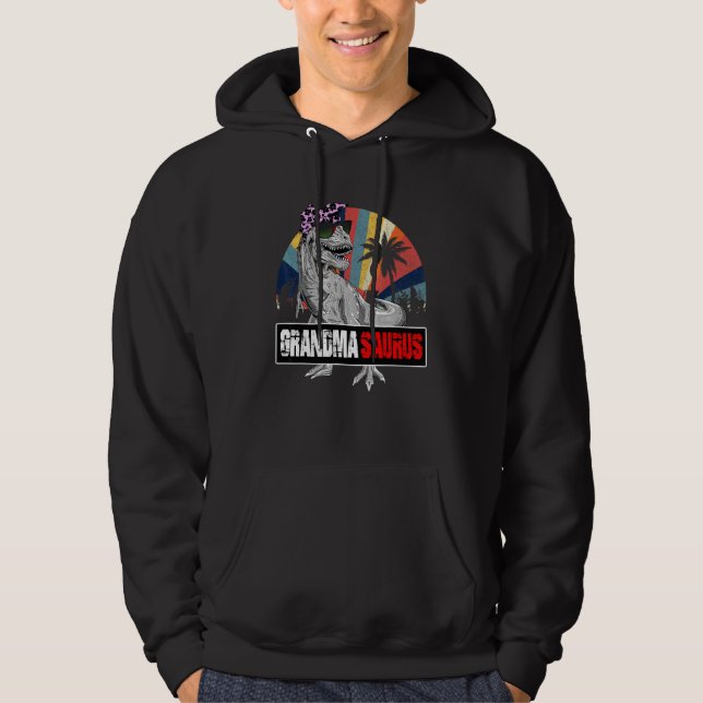 Grandmasaurus Rex Dinosaur Grandma Saurus Family M Hoodie (Front)