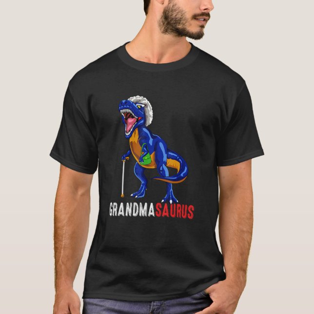 Grandmasaurus Rex Dinosaur Grandma Saurus Family M T-Shirt (Front)