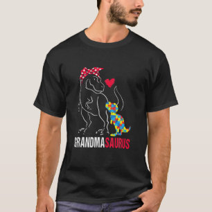Grandmasaurus T Rex Dinosaur Grandma Saurus Autism T-Shirt