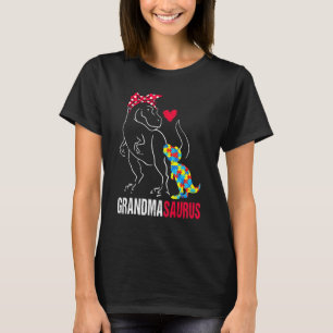 Grandmasaurus T Rex Dinosaur Grandma Saurus Autism T-Shirt