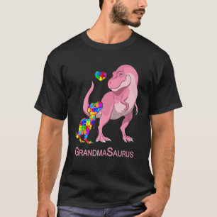 Grandmasaurus T Rex Dinosaur Grandma Saurus Autism T-Shirt