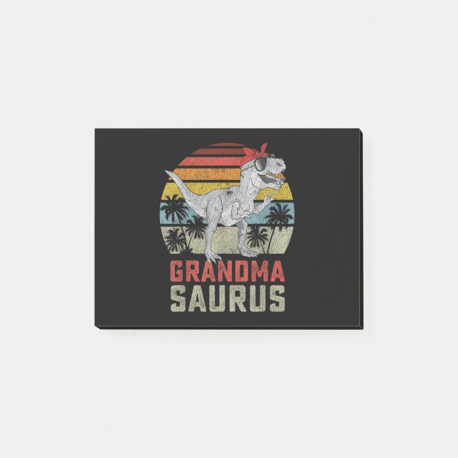 Grandmasaurus T Rex Dinosaur Grandma Saurus Family Post-it Notes (Front)