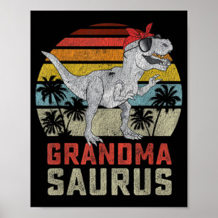 Grandmasaurus T Rex Dinosaur Grandma Saurus Family Poster