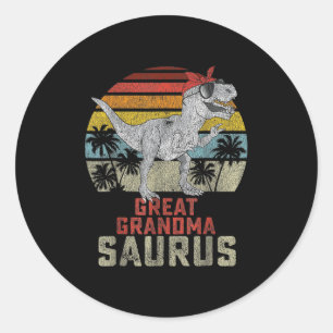 Grandmasaurus T Rex Dinosaur Great Grandma Saurus Classic Round Sticker