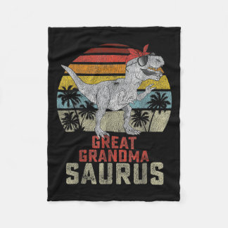 Grandmasaurus T Rex Dinosaur Great Grandma Saurus  Fleece Blanket