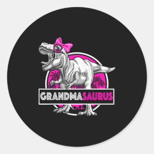 Grandmasaurus T-rex Matching Funny Grandma Saurus  Classic Round Sticker
