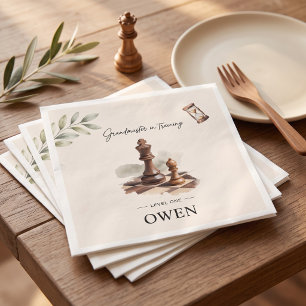 Grandmaster in Training Chess First Birthday Napkin