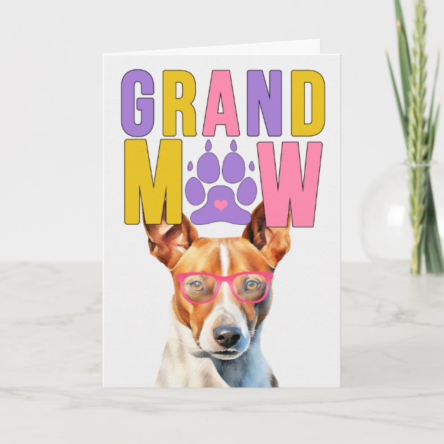 GrandMAW Basenji Dog Funny Grandparents Day Holiday Card (Front)