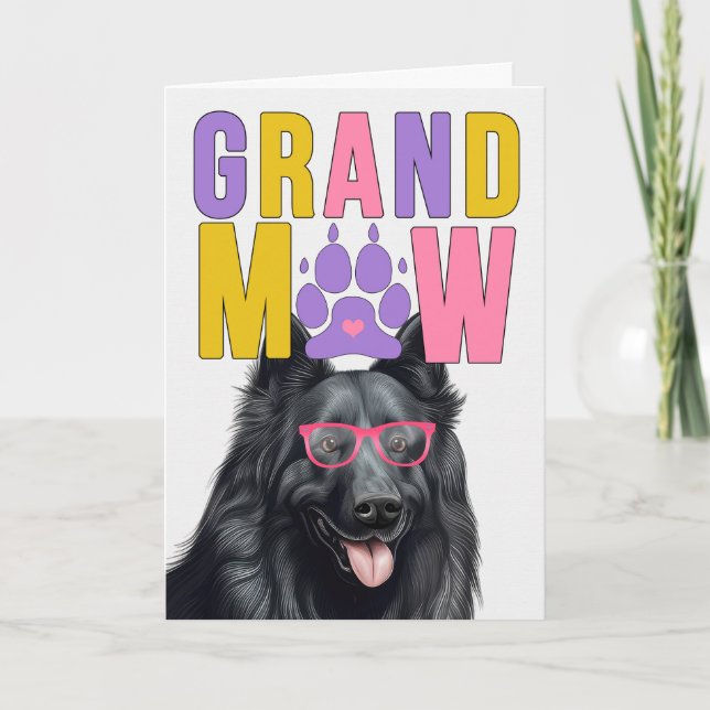 GrandMAW Belgian Sheepdog Funny Grandparents Day Holiday Card (Front)