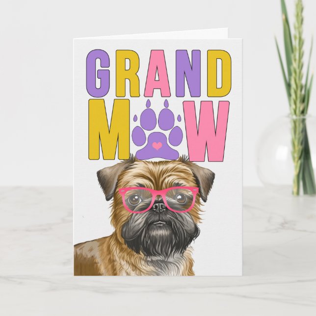 GrandMAW Brussels Griffon Funny Grandparents Day Holiday Card (Front)