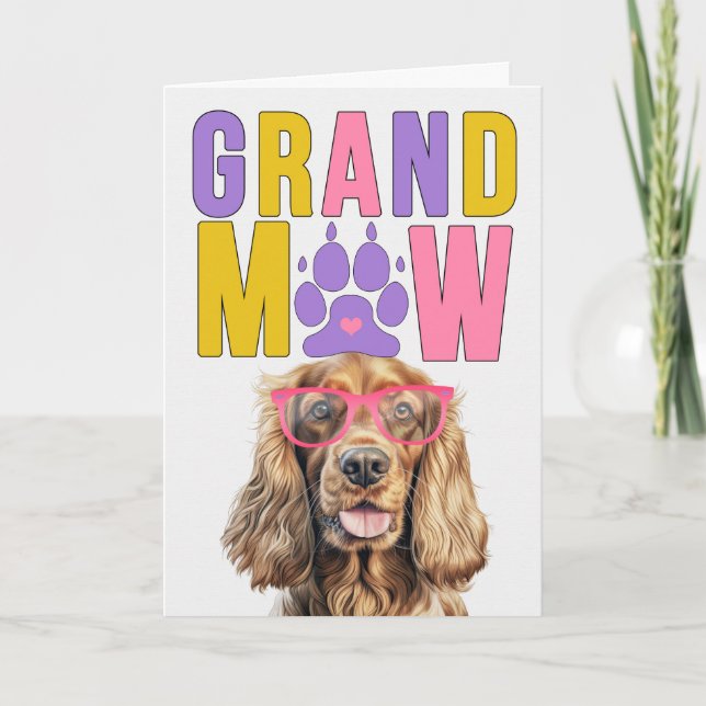 GrandMAW Cocker Spaniel GrandDOG Grandparents Day Holiday Card (Front)