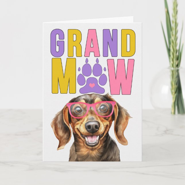 GrandMAW Dachshund GrandDOG Grandparents Day Holiday Card (Front)