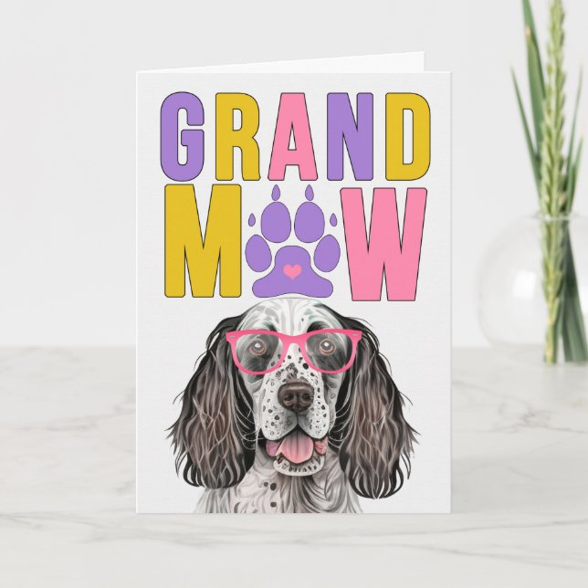 GrandMAW English Setter GrandDOG Grandparents Day Holiday Card (Front)