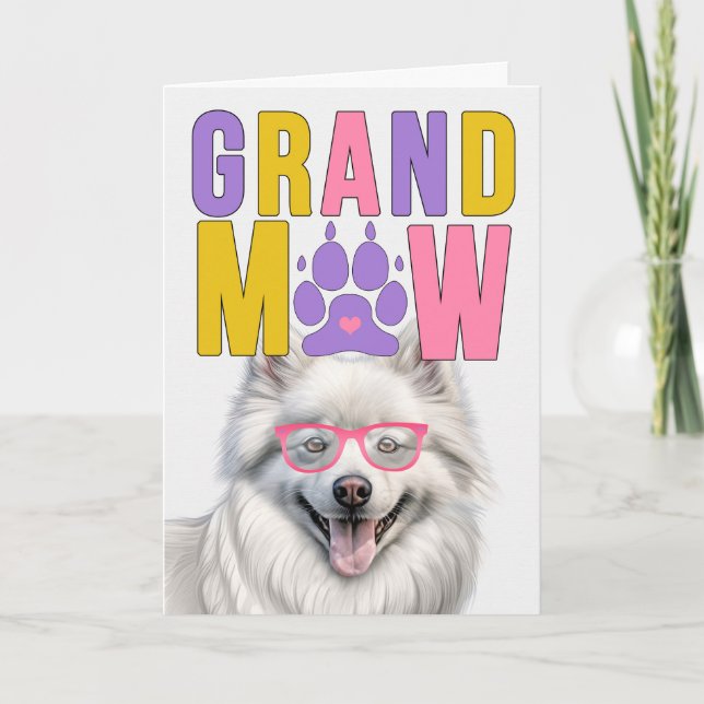 GrandMAW Eskie Dog Funny Grandparents Day Holiday Card (Front)