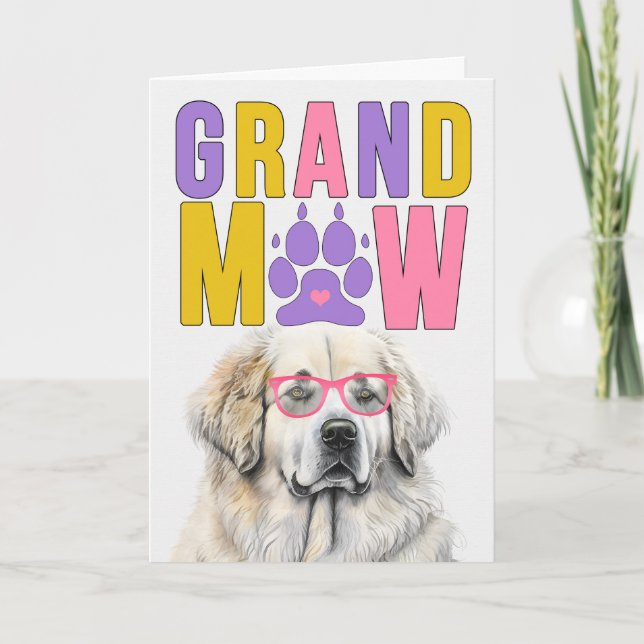 GrandMAW Great Pyrenees DOG Funny Grandparents Day Holiday Card (Front)