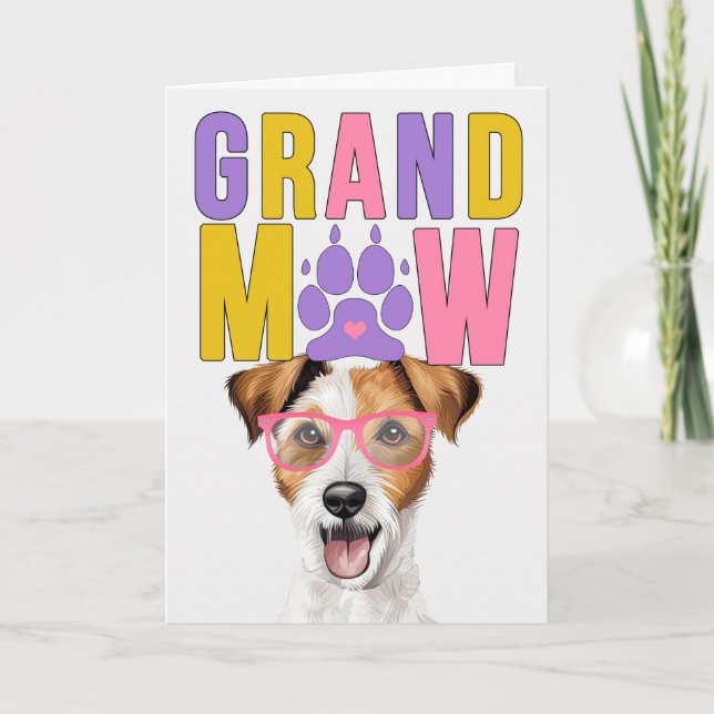 GrandMAW Jack Russell GrandDOG Grandparents Day Holiday Card (Front)