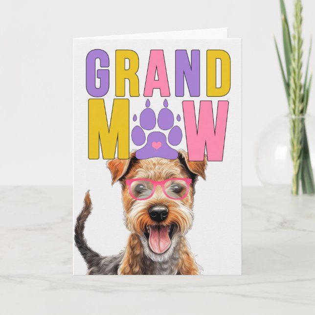 GrandMAW Lakeland Terrier Funny Grandparents Day Holiday Card (Front)
