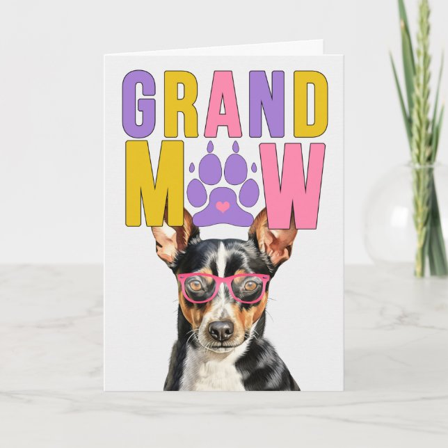GrandMAW Rat Terrier Dog Funny Grandparents Day Holiday Card (Front)