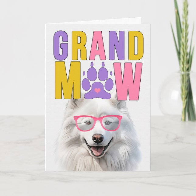 GrandMAW Samoyed GrandDOG Grandparents Day Holiday Card (Front)